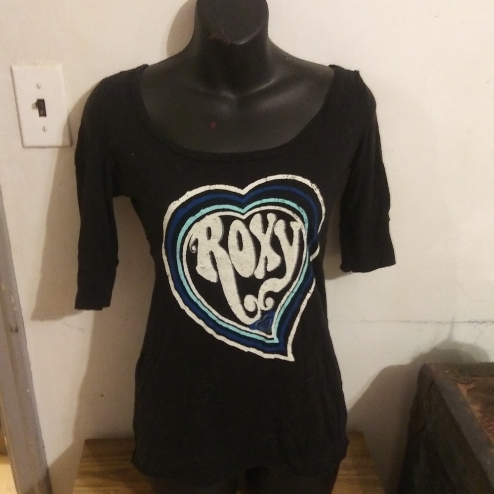 Roxy Girls striped heart T-shirt